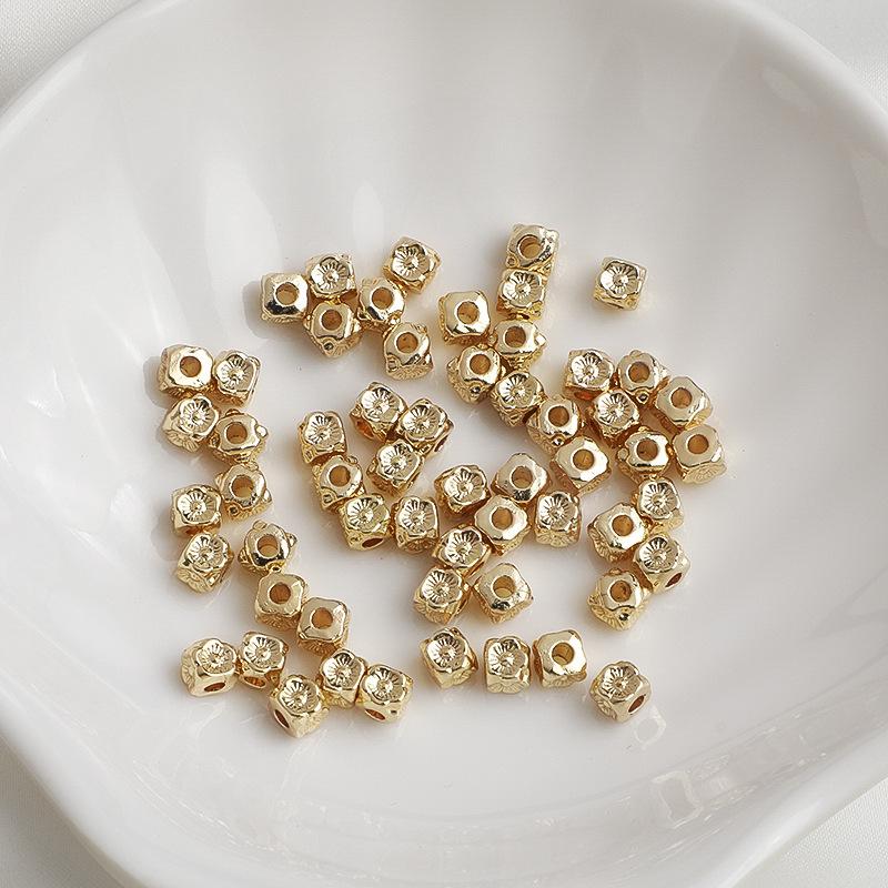 14K Gold-Filled Flower Wheel Spacer Beads for DIY Bracelets & Necklaces