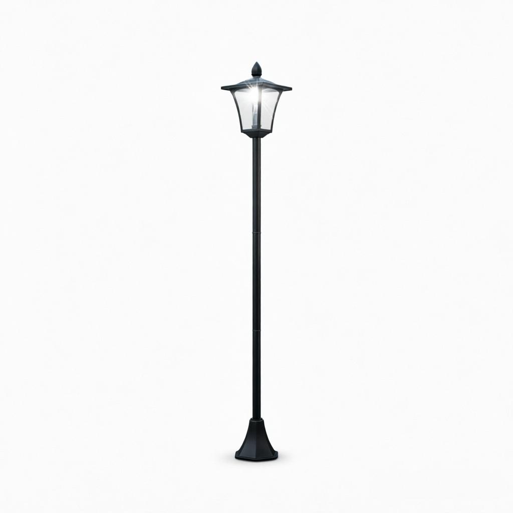 Solar Garden Light in Vintage Look, Outdoor Lighting Floor Lamp, Classic Post Lamp, Outdoor Lantern (only with 1pc Outdoor Lighting Floor Lamp)