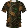 Fashion Men's Crew Neck Short Sleeve 3D Branch Color Printing Tree Branch Short Sleeve Crew Neck T-Shirt
