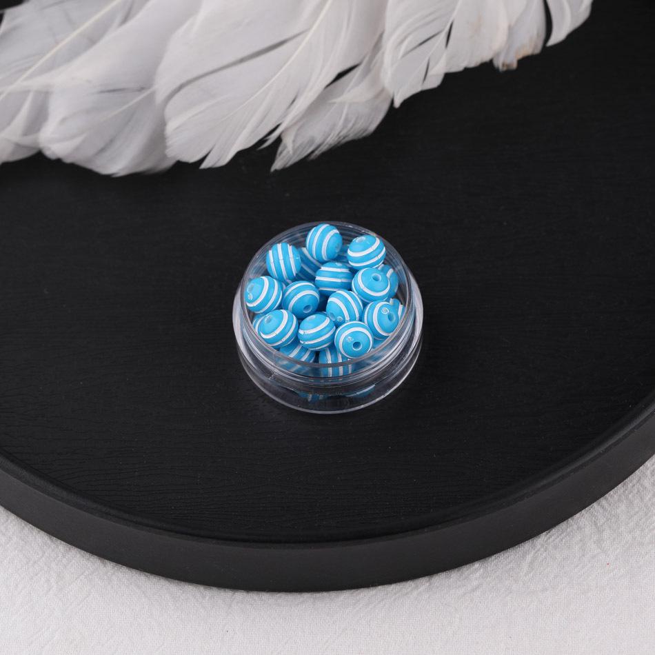 8MM Bunte gestreifte Harzperlen für DIY-Schmuck