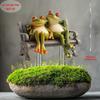 Frog Couple Garden Stake 2D Flat Acrylic Decorative Stake Frogs Decoration Animal Stake for Outdoor Indoor Yard Lawn Plants Pots