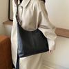 Large Capacity Commuter Retro Solid Color Simple Texture Tote Single Shoulder Underarm Bag for Women.zwq