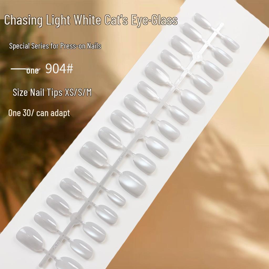 

Короткие овальные бусины из стекла «кошачий глаз» - Высококачественные носибельные накладные ногти