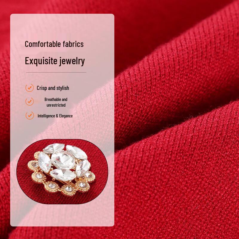 Women's Elegant Embroidered Knit Two-Piece Set