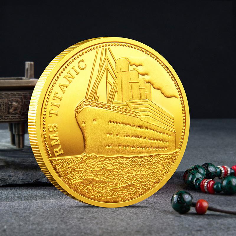 Titanic route, commemorative medal, couple, creative gift, decorative coin, gold coin, Instagram style, Christmas gift, Stocking stuffers