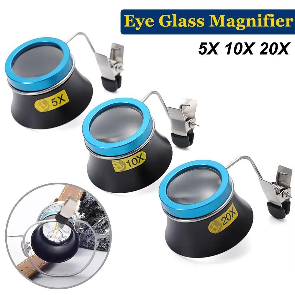 1 ks 5x 10x 20x Lupa Zvětšovací čočka Lupa na oko Přenosný okulár Nástroj pro opravu hodinářů