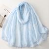 Literary Elegant Embroider Scarf 180*90Cm Thin Sunscreen Shawl Plain Design Embroider Stitch Shawls Wraps for Women
