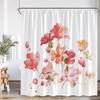 Flower Shower Curtain Colorful Flowers Red Orange Yellow Blue Purple Pink Nordic Classical Bathroom Decor Polyester Bath Curtain