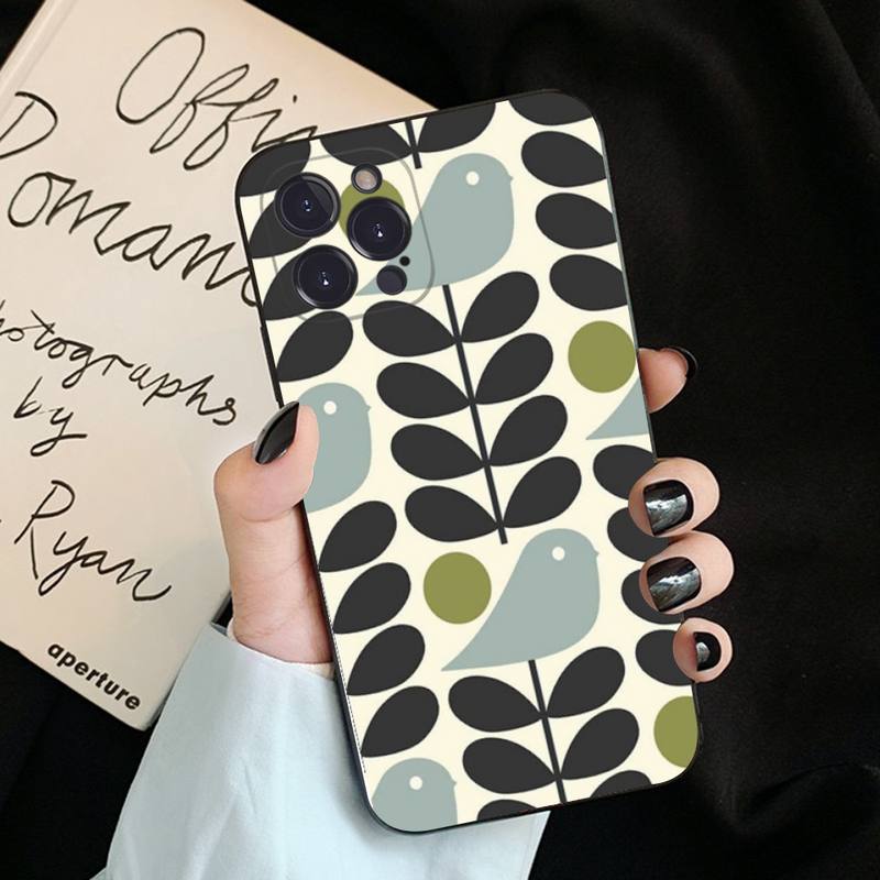Multi Stem Orla Kiely Folio Phone Case For iPhone 6 7 8 Plus 11 12 13 14 Pro SE 2020 MAX Mini X XS XR Back Funda Cover