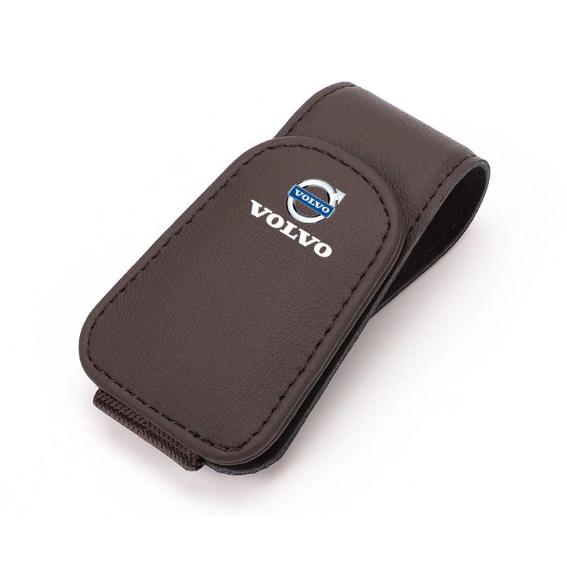 Car Glasses Visor Case Leather Sunglasses Clip Card Accessories Suitable for Volvo XC90 V90 V60 XC60 V40 S80 S60 S90 C40 XC40 V7