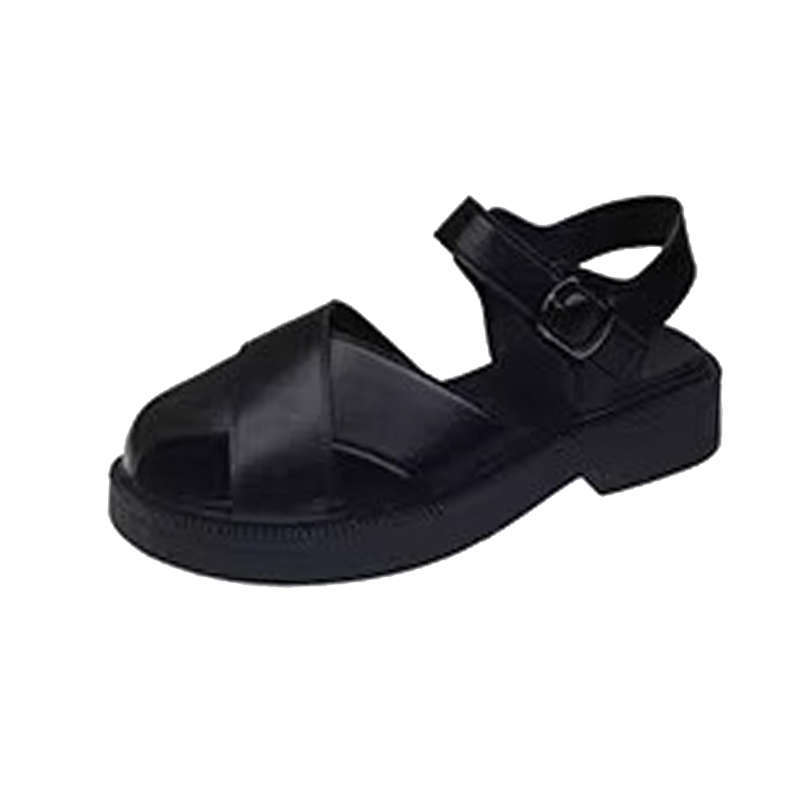 Thick-soled Bag Head Sandals Female Summer New Versatile Student Fairy Style with Skirt Retro Roman Beach Shoes