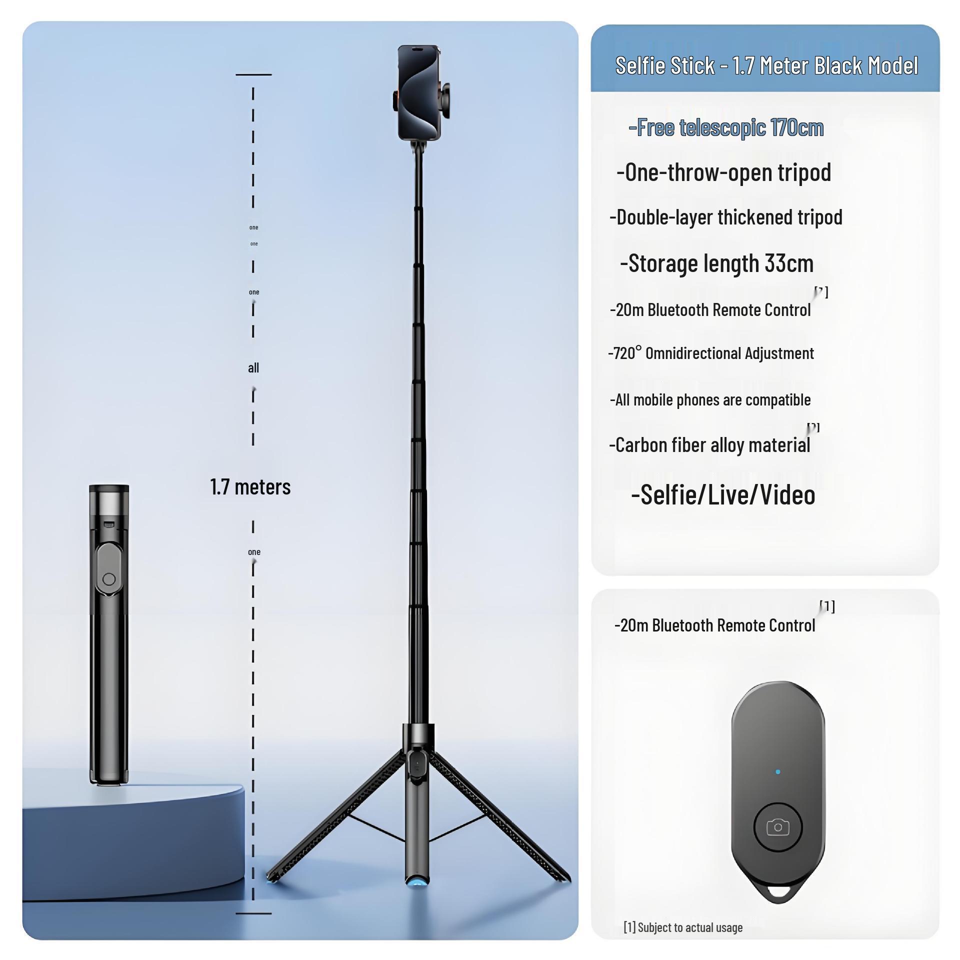

Portable Telescopic Tripod & Selfie Stick for Photography and Travel