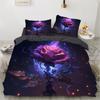 Colorful Rose 3D Printed Pattern 3pcs Single Double Queen Quilt Cover Pillowcase Bedding Set
