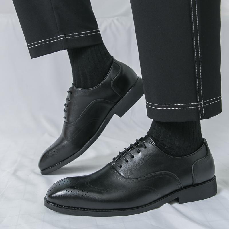 Fashion Black Leather Shoes Mens Fashion Casual Dress Shoes Classic Business Formal Italian Formal Oxford Shoes For Men Zapatos Hombre