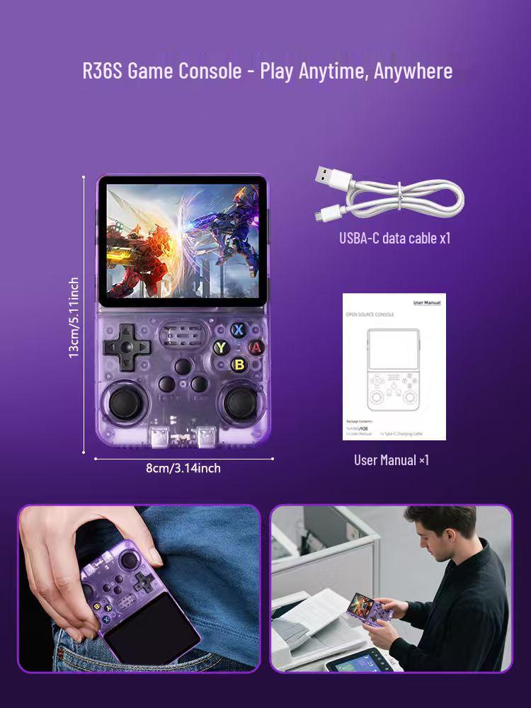 R36S Retro PS1-Inspired Portable Handheld Game Console with Cross-Border Multiplayer WiFi