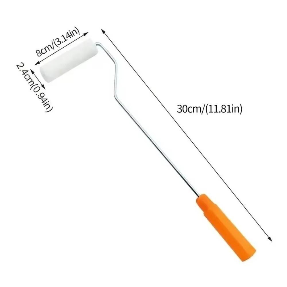 1Set/11PCS 4-12 Inch Roller Brush Long-Haired 360° Rotation Paint Roller Kit Replaceable Brush Head Polyester Blend