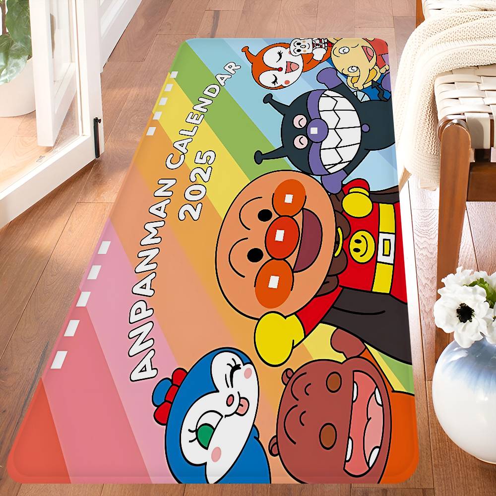 

A-Anpanman Anime Bathroom Mat Kids Room Bedroom Decoration Balcony Anti-Slip Doormat Living Room Welcome Rug 40x60cm