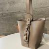 Women's Composite Leather Bucket Bag In Grey - Versatile Shoulder Crossbody & Handbag, Perfect Holiday Gift