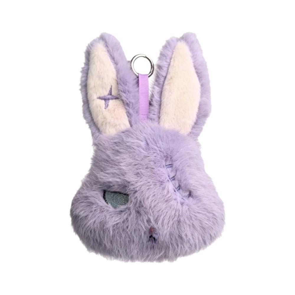 Fluffy Halloween Plushie Compact Stitched Bunny Bag Pendant Gothic Rabbit Key Organizer