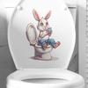 Cartoon Lustiger Hase Toilettenspülkasten Toilettenaufkleber Heimdekoration Wandaufkleber Selbstklebend Dekoration Abziehbild Badezimmer