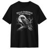 Hallo Dunkelheit Mein Alter Freund Krähenliebhaber T-Shirt Sommer Harajuku T-Shirts Herren Baumwolle Rundhals 4XL 5XL 6XL T-Shirts Kurzarm T-Shirt