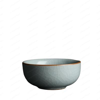 Gongfu Tea Ceremony Cup Ru Kiln, Douli Bowl Ice Crack Glaze, Cultivable Ceramic Personal Teacup