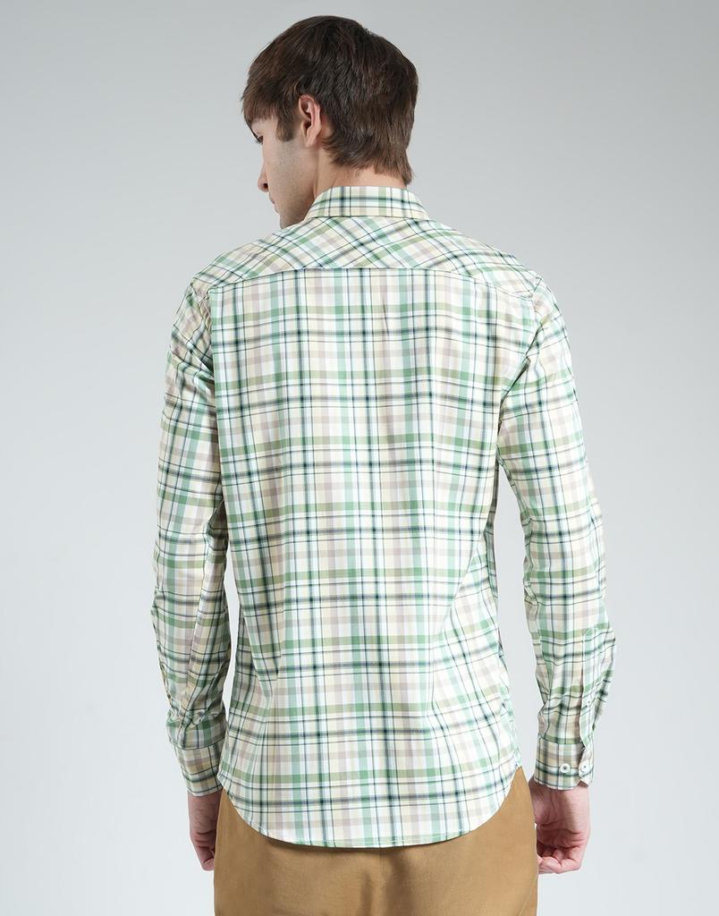 Monte Carlo Men's Slim Fit Checkered Half Sleeve Shirt