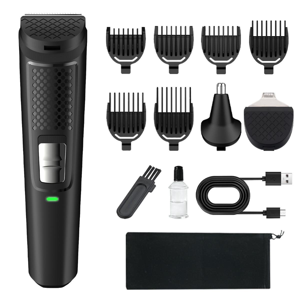 Multifunctional Men s Electric Hair Trimmer & Grooming Kit: 3-in-1 Clipper for Hair, Oil Head, and Carving.