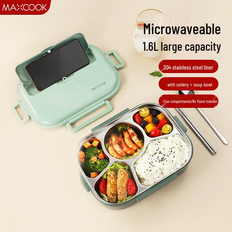 304 Stainless Steel 5-Compartment Insulated Lunch Box