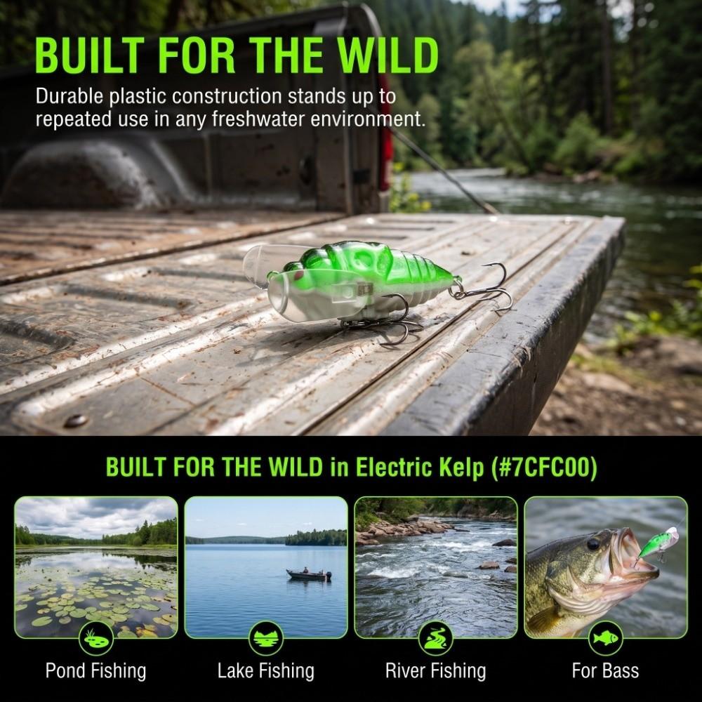 5PCS Floating Popper Hard Lure with Double Triple Hook Artificial Fishing Bait Freshwater