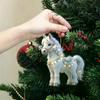 Weihnachten 2D Acryl Pferde Anhänger Weihnachtsbaum Hängende Ornamente Dekoration Auto Rückspiegel Anhänger Charme Neujahr Party Geschenk