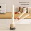 Rotatable Long-Handle Steel Wire Pot Scrubber - Adjustable Kitchen Cleaning Brush.