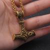 Vintage Stainless Steel Thors Hammer Necklace Nordic  Pendant Necklace Viking Scandinavian Norse Man Male Amulet Hip-hop Jewelry Gift