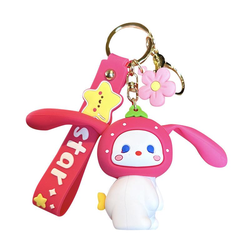 Unzip And Pinch Le Bunny Keychain, Cute Car Key Pendant, Exquisite Girls Bag Pendant Key Ring.