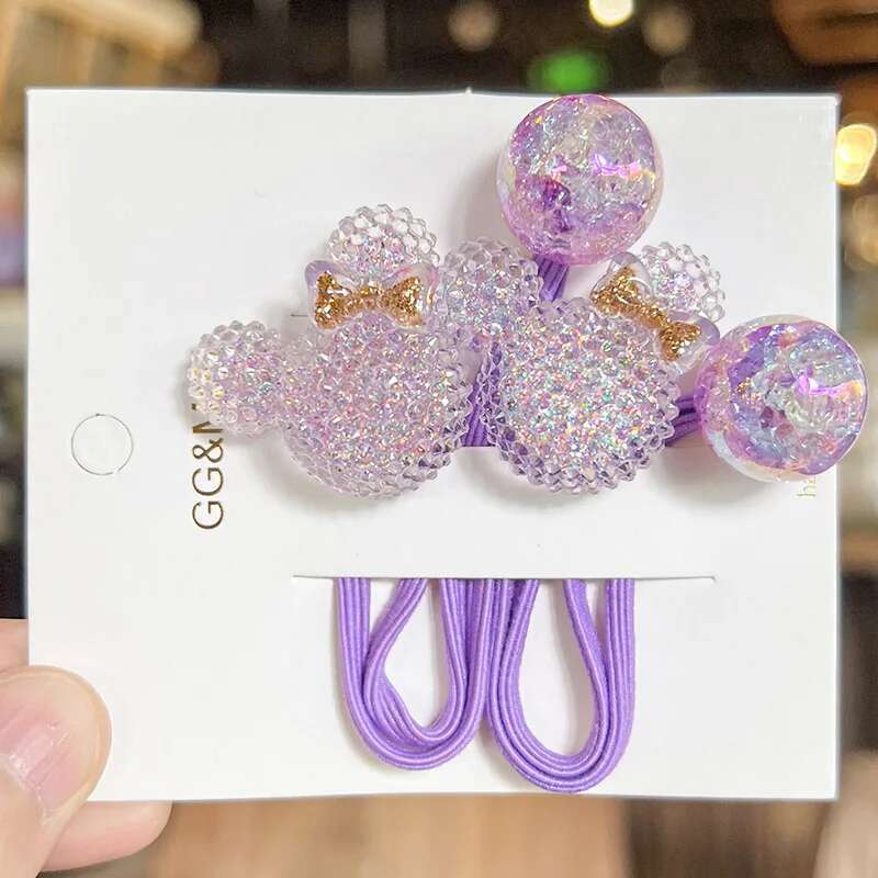 

Милые аксессуары для волос в виде головы мышки принцессы, эластичные резинки для волос для детей, девочек, эластичные веревки для волос, детские аксессуары для волос