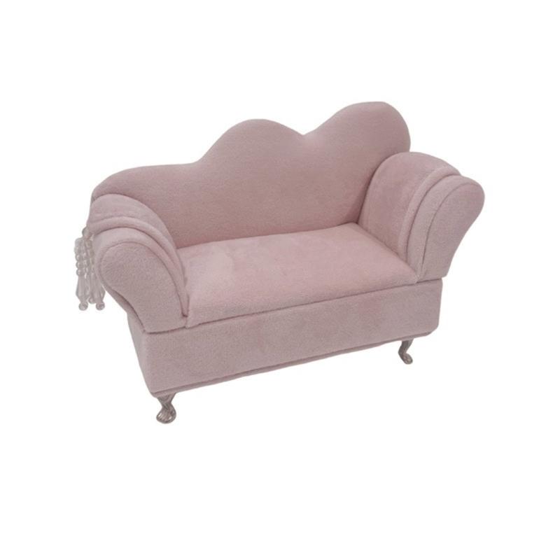 Schmuckschatulle in Sofaform, wunderschönes Schmucketui, Schmuckaufbewahrungsorganisator, Plüschstruktur zur modischen Schmuckaufbewahrung