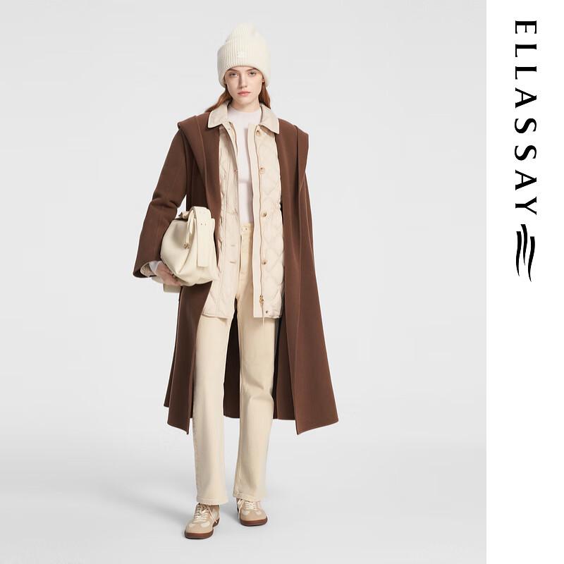 

ELLASSAY Women s Hooded Wool Blend Commuter Coat S