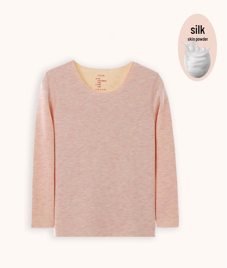 Children's Seamless Velvet Warm Underwear Set with Heat-Generating Silk for Boys & Girls - Ideal for Autumn & Winter