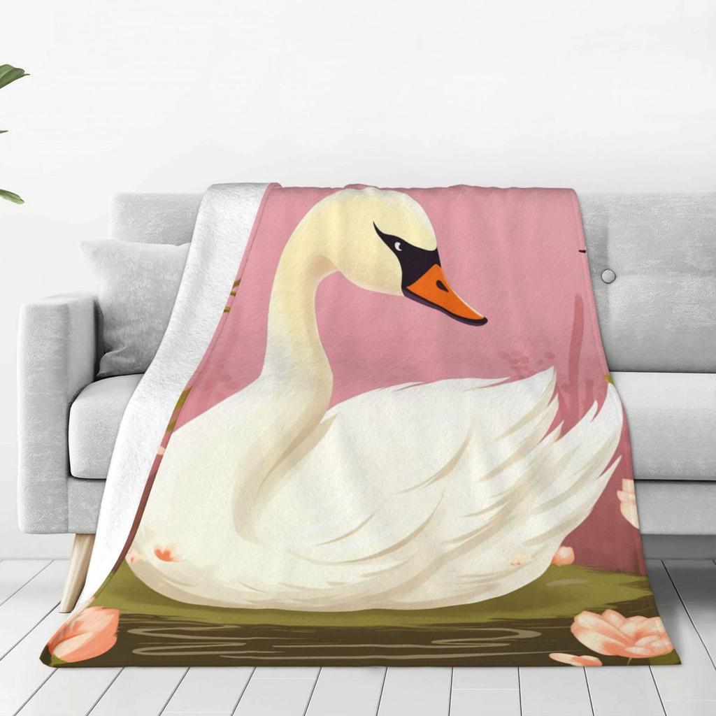 Love the Swan Princess Printed Blanket for Sofa Bed Travel Camping Living Room Office Conditioning Blanket for All Seasons Gifts