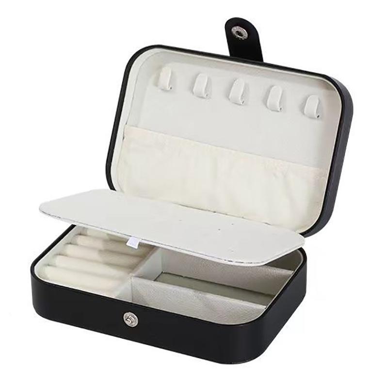 Portable Jewelry Box Jewelry Organizer Display Travel Jewelry Case Boxes Button Leather Storage Zipper Jewelers Joyero
