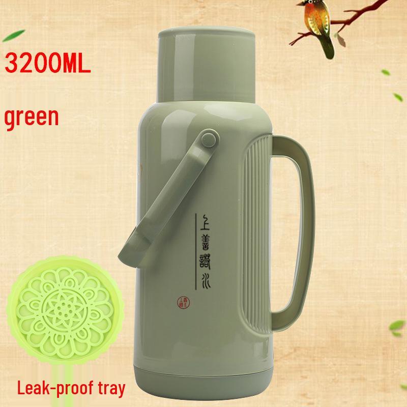 Leather-Covered Glass Liner Thermos Bottle for Dorms - Keeps Water Hot