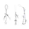 3 Pieces Alloy Phone Chain with Butterfly Star Charm Handmade Keychain Accessory Bag Pendant Decoration for Daily Use