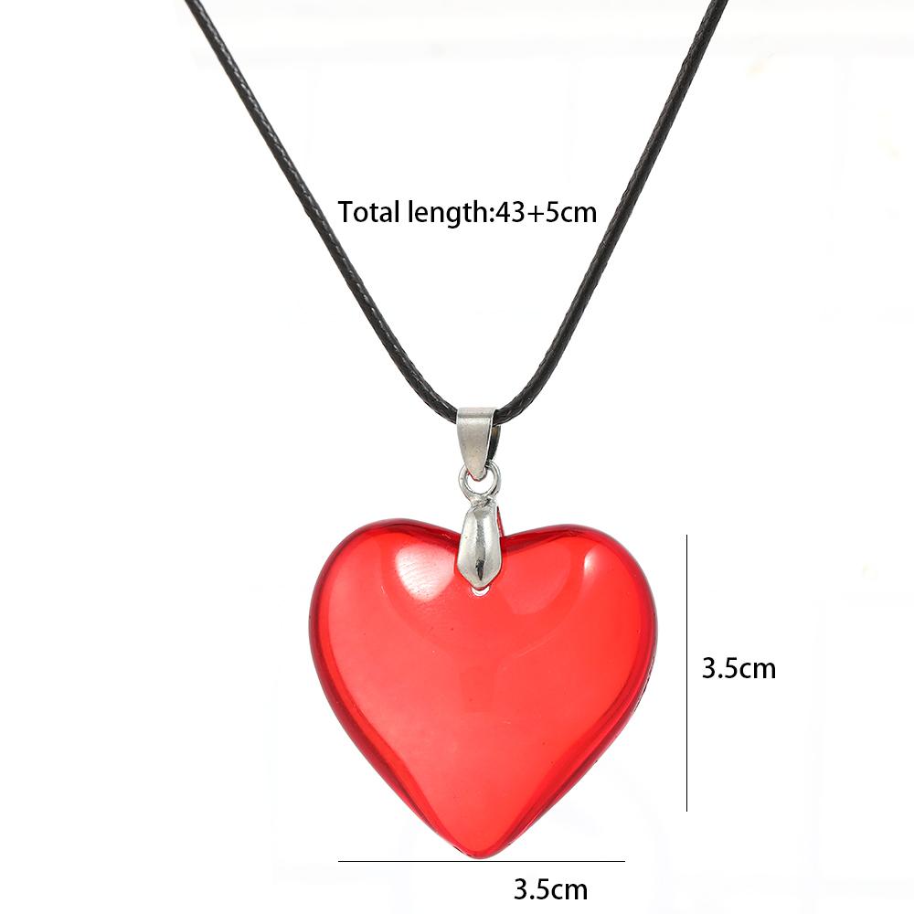 2000S Aesthetic Y2K Love Heart Necklace For Women Fashion Grunge Hip Hop Pink Hearts Pendants Necklaces Girl Rave Gift Jewelry