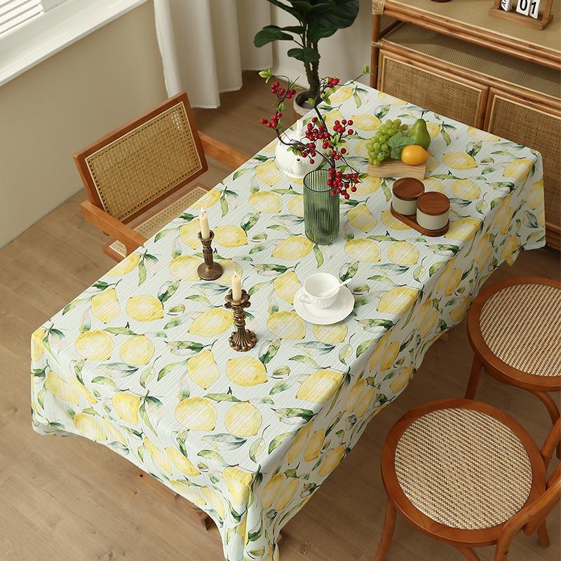 

Small Fresh Lemon Tree Yellow Curtain Bay Window Bedroom Finished Printing Semi-Blackout Kitchen Door Curtain Factory American 2pcs*140*100