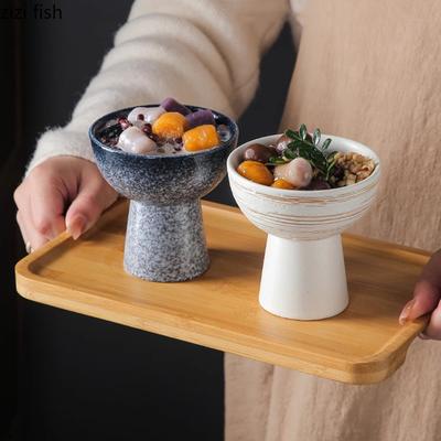 Vintage keramická miska na vysoké noze Miska na dezerty Pohár na zmrzlinu Miska na mléčné koktejly Misky na předkrmy Speciální nádobí pro molekulární gastronomii