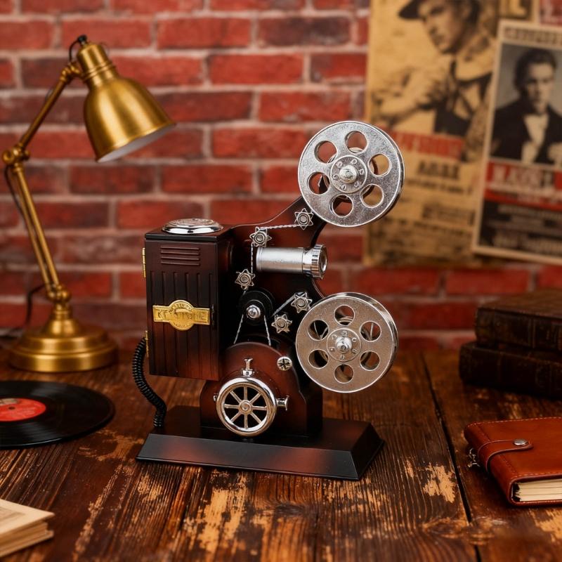 Movie Projector Music Box,Mechanism Wind Up Musical Box Movie Theater Theme Party Decorations Wedding Birthday Gift