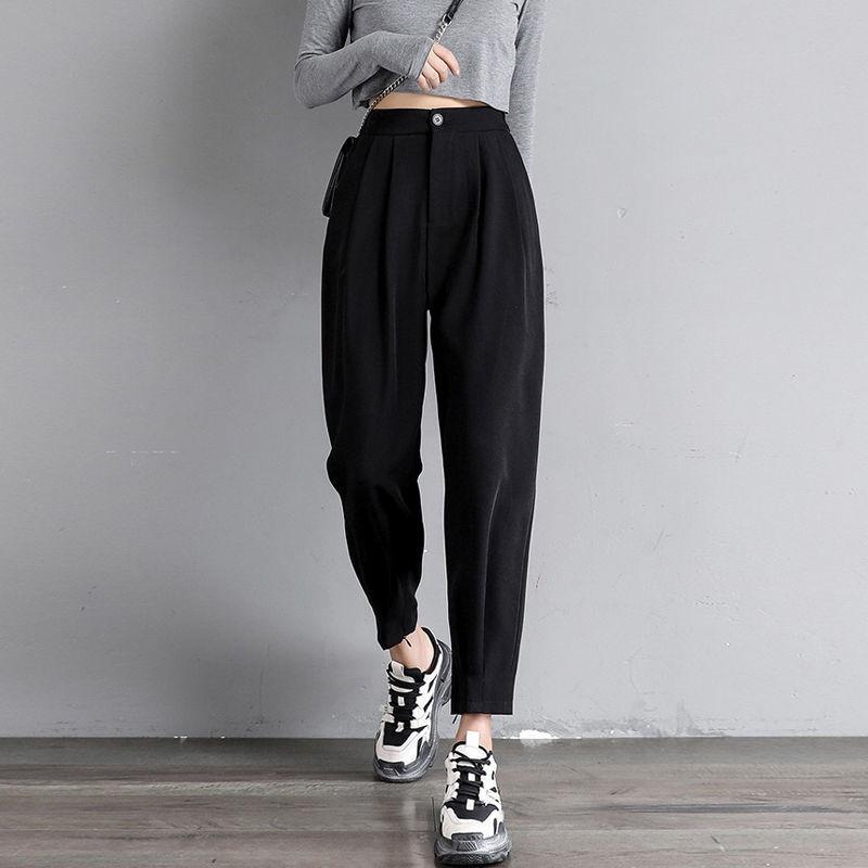 Women's Clothing New Korean Fashion Loose Simplicity Casual Handsome Zipper Solid Pockets Button Office Lady Spring Summer Pants