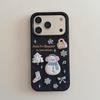 Embroidered Christmas Tree & Snowman Denim Phone Case for iPhone 16/17 Pro Max