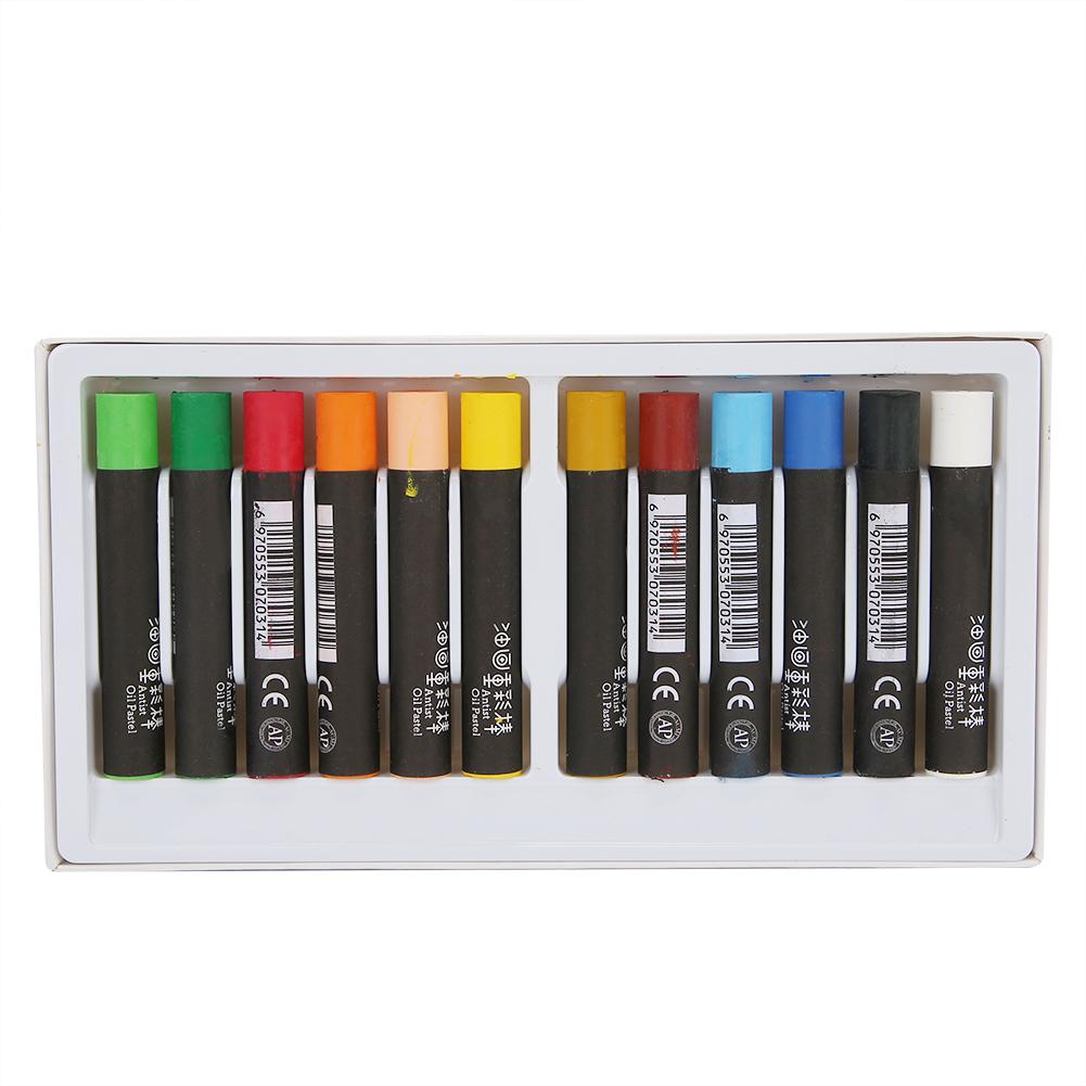 Oil Pastel Round Crayon Painting Stick Drawing Pen Children Stationery Art Supplies 12 Colors