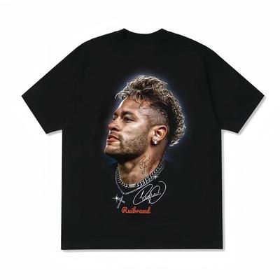 Neymar Football Sports Cotton Short-sleeved T-shirt Both Sexes Fashion Trend 3D Printed Sports Top Neymar Fan Short-sleeved Top